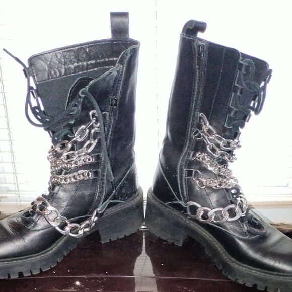 Black leather boots - Picture 4 of 6